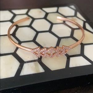 Stella & Dot Pave Triangle Rose Gold Cuff Bracelet